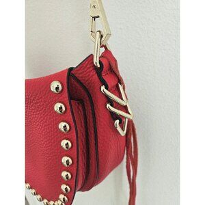 Rebecca Minkoff Red Studded Leather Saddle Crossbody Bag